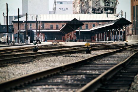 Grand Trunk Western Railroad Brush Street Station in Detroit, Michigan, on February 3, 1973. Photograph by John F. Bjorklund, © 2016, Center for Railroad Photography and Art. Bjorklund-58-12-19