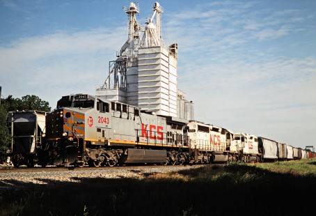 Southbound Kansas City Southern Railway freight train Westville, Oklahoma, on May 23, 2000. Photograph by John F. Bjorklund, © 2016, Center for Railroad Photography and Art. Bjorklund-62-17-03