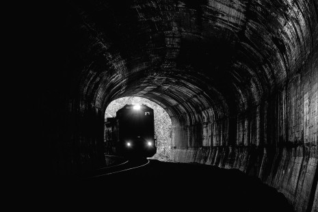 Norfolk Southern train entering a tunnel north of Mullens, West Virginia, on the former Virginian Railway in September 2015. Read more at <a href="http://www.railphoto-art.org/2015-awards" rel="nofollow">www.railphoto-art.org/2015-awards</a>