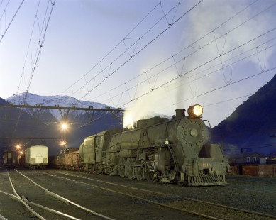 New Zealand Government Railways steam locomotive no. 1212 at Otira on the South Island of New Zealand on July 22, 1966; Photograph by Victor Hand. Hand-NZGR-C10-32
