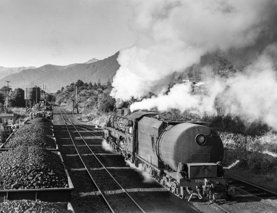 New Zealand Government Railways steam locomotive no. 1208 at Jacksons on the South Island of New Zealand on June 15, 1967. Photograph by Victor Hand. Hand-NZGR-12-1106.JPG