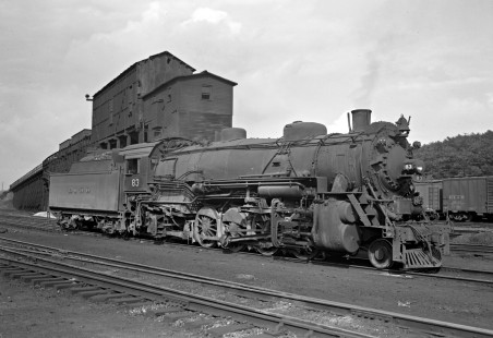Portrait of Lehigh and Hudson River Railway 2-8-2 steam locomotive no. 83 at Port Morris, New Jersey, on August 1, 1946. Photograph by Donald W. Furler, Furler-01-054-01, © 2017, Center for Railroad Photography and Art