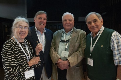 Founding members of the Center's Legacy Society Bonnie Gruber, Bon French, Victor Hand, and Al Louer pose for a portrait on Saturday. CRP&A Conversations 2019 photograph by Henry A. Koshollek
