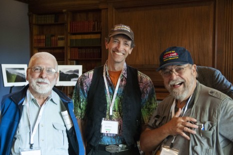George Hiotis, Oren Helbok, and Hank Koshollek at the Friday reception in Glen Rowan House. CRP&A Conversations 2019 photograph by Den Adler