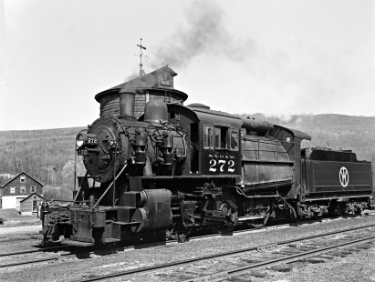 New York, Ontario and Western Railway 2-6-0C steam locomotive 272 at Summitville, New York, on December 5, 1940. Photograph by Donald W. Furler, Furler-03-082-02. © 2017, Center for Railroad Photography and Art
