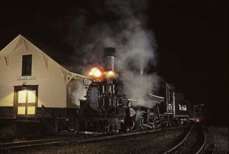 Denver and Rio Grande Western steam locomotive no. 478 at depot in Silverton, Colorado, on October 6, 2001. Photograph by William Botkin. © 2001, William Botkin
