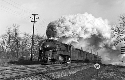 Lehigh Valley Railroad 4-6-2 K-6B steam locomotive 2089 at Roselle Park, New Jersey, on January 22, 1947. Photograph by Donald W. Furler, Furler-24-123-01, © 2017, Center for Railroad Photography and Art