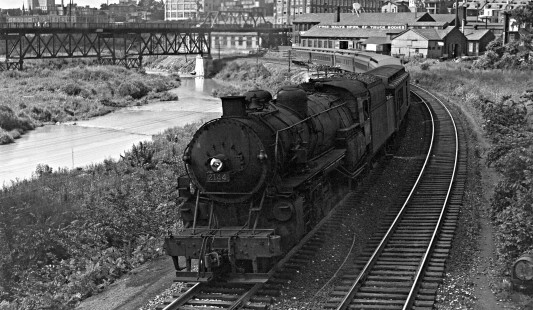 Lehigh Valley Railroad 4-6-2 steam locomotive 2144 leading the last run of train 27 at Allentown, Pennsylvania, on July 16, 1938. Photograph by Donald W. Furler, Furler-24-092-02, © 2017, Center for Railroad Photography and Art