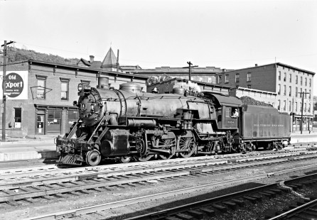Baltimore and Ohio Railroad 4-6-2 steam locomotive no. 5054 waiting to help passenger train no. 9 at Cumberland, Maryland, on August 24, 1952.  Photograph by Donald W. Furler, Furler-13-083-02, © 2017, Center for Railroad Photography and Art