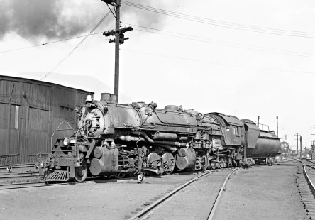 Baltimore and Ohio Railroad 2-8-8-0 steam locomotive no. 7210 at Keyser, West Virginia, on September 4, 1949. Photograph by Donald W. Furler, Furler-14-016-02, © 2017, Center for Railroad Photography and Art