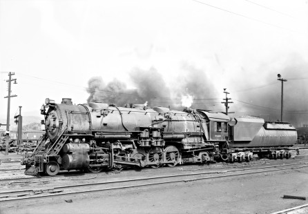 Baltimore and Ohio Railroad 2-10-2 S-1 steam locomotive no. 6129 at Keyser, West Virginia, on May 9, 1948. Photograph by Donald W. Furler, Furler-13-117-01, © 2017, Center for Railroad Photography and Art