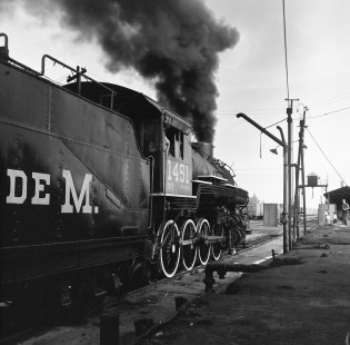 National Railways of Mexico steam locomotive no. 1451 at Aguascalientes, Aguascalientes, Mexico, on August 20, 1962. Photograph by Victor Hand, Hand-NdeM-X129-0628.JPG