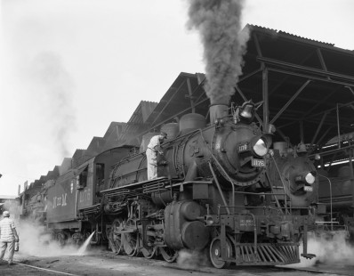 National Railways of Mexico steam locomotive no. 1176 at Tierra Blanca, Veracruz, Mexico, on October 21, 1962. Photograph Victor Hand, Hand-NdeM-01-210.JPG
