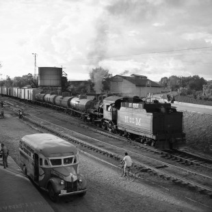 National Railways of Mexico steam locomotive no. 867 at Acámbaro, Guanajuato, Mexico, on August 8, 1961. Photograph by Victor Hand, Hand-NdeM-X129-318.JPG