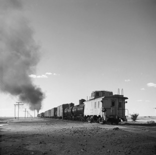 National Railways of Mexico steam locomotive no. 1562 pulling local southbound freight at Victor Rosales, Zacatecas, Mexico, on August 17, 1962. Photograph by Victor Hand, Hand-NdeM-X129-0790.JPG