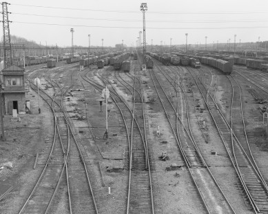 Soviet Railways' Inskaya Yard at Novosibirsk, Russian Federation, on May 6, 1992. Photograph by Victor Hand, Hand-SZD-254-226