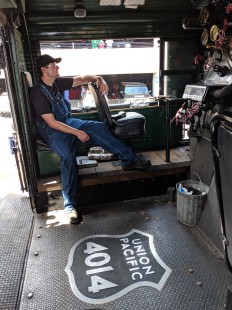 Inside the cab of Union Pacific 4014 while on display in Duluth, Minnesota at the Lake Superior Railroad Museum, on July 20, 2019. © Jim Knutsen