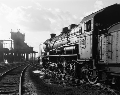 French National Railways steam locomotive no. 141-C 43 at Nantes, Loire-Atlantique, France, on January 7, 1968. Photograph by Victor Hand, Hand-SNCF-14-030