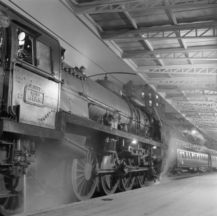 French National Railways steam locomotive no. 141-P51 at Mulhouse, Haut-Rhin, France, on July 16, 1962. Photograph by Victor Hand, Hand-SNCF-X14-265