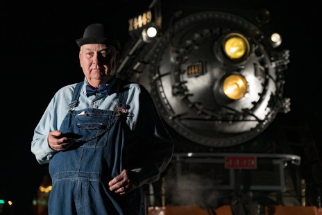 There are many indelible figures in railroading but, arguably, none more synonymous with a singular locomotive than Doyle McCormack. McCormack was instrumental in the restoration of the famed Daylight and the creation of the Oregon Rail Heritage Center, whose engine house bears his name. Oregon Rail Heritage Center in Portland, Oregon, on October 15, 2018. 

Read more about the 2020 John E. Gruber Creative Photography Awards Program: <a href="http://www.railphoto-art.org/connections-2020/" rel="noreferrer nofollow">www.railphoto-art.org/connections-2020/</a>