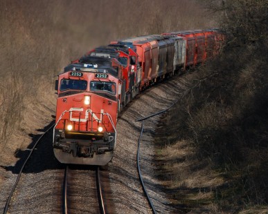 CN 2252 West near Plato Center, Illinois, on April 18, 2020.

Frank Grimm of Sandwich, Illinois writes that as “an essential worker, and never missed a day of work due to the virus. Boredom crept in on my days off and evenings off leaving me with little to do.” Rather than “sitting at home staring at the walls,” he began to plan to capture a rare move: a daylight run of a Canadian National train over the ex-Illinois Central line to Waterloo, Iowa. “Few trains passed in daylight. The occasional ethanol train or grain extra were sporadic and would pass at any time.” However, “as daylight in the Spring continued later into the evening, a pattern of a westbound manifests emerged. A train would [typically] pass Elgin [Illinois] between 4pm and 6pm, six days per week.” To see it, Grimm chose an overpass between Plato Center and Burlington, arrived at 3:30, and waited. Three hours later, his patience was rewarded with this view.

To see additional member work made during the Covid-19 pandemic, see “Creativity & Covid” in the <a href="http://www.railphoto-art.org/railroad-heritage-62/" rel="noreferrer nofollow">Fall 2020 issue of <i>Railroad Heritage</i></a>.
