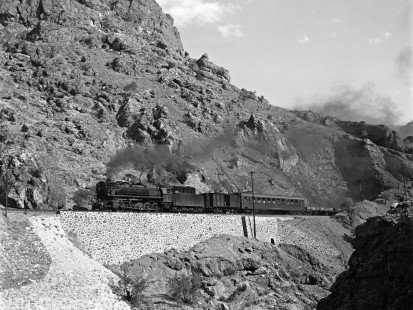 Turkish State Railways 56724 steams west with a freight on the Adana-Ulukisla Line near Çiftehan, Turkey, on September 15, 1973. Photograph by Victor Hand, Collection of the Center for Railroad Photography & Art, Hand-TCDD-25-164