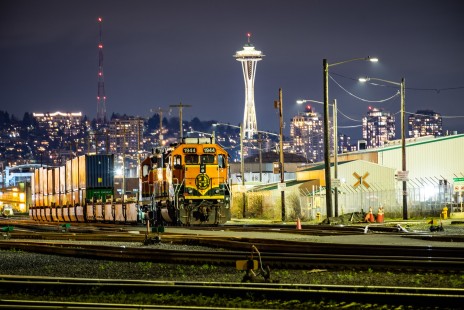 BNSF 1944 sitting in the yard on Harbor Island in Seattle, WA, part of the yard system in Seattle (NP) south of downtown. February 28, 2021