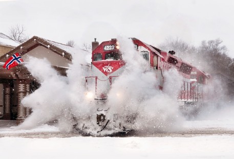 WSOR 4223+3928, T-6 in Stoughton, WI. January 26, 2021