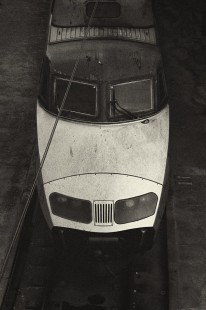 The first model of the “TGV Atlantique” sits in a Paris yard in 2014. 

Judges' comments: These three images resonated with the judges for their memorable clarity, consistency of composition, and emotionally raw grittiness. The nose of a high-speed French TGV is the focal point of all three images, presented as a sublime set of warm tones where the resulting artwork takes on an almost anthropomorphic dimension. The judges noted the consistent use of silver and its luminosity set within a frame of charcoal and black, anchoring each image’s structure and defining the chiseled train’s shape. Windshield grime, smeared bugs, and dirt across each nose and windshield reminds the viewers of the 200-mile-per-hour runs these train sets endure each day. 

Read more about the 2021 John E. Gruber Creative Awards Program: <a href="https://railphoto-art.org/awards/2021-awards/" rel="noreferrer nofollow">railphoto-art.org/awards/2021-awards/</a>