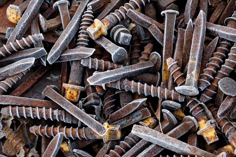 The first frost of October paints all the edges of spikes and screws salvaged from recent track work in East Brookfield, Massachusetts, on October 25, 2018. 

Judges’ Comments: The judges felt this close-up image is a superb, well-lit study in texture and form and is also a great interpretation of this year’s theme. Weather is fully evident in this strongly composed image: the icy surfaces of the spikes and bolts convey a strong image of winter’s kiss.

Read more about the 2022 John E. Gruber Creative Photography Awards: <a href="https://railphoto-art.org/awards-2022/" rel="noreferrer nofollow">railphoto-art.org/awards-2022/</a>