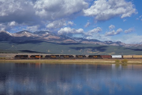 Denver and Rio Grande Western Railroad diesel locomotive nos. 3053 and 3148 haul eastbound freight train no. 146 at Malta, Colorado, on September 21, 1986. Photograph by William Botkin, BOTKINW-8-WT-1106 © 1986, William Botkin.


BOTKINW-8-WT-1106 3053 EB train 146 Malta CO 21 Sep 86 WE Botkin