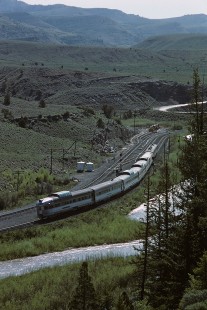Denver and Rio Grande Western Railroad Silver Sky on Rio Grande Zephyr no. 18 observation at Kyune, Utah, on June 15, 1975. Photograph by William Botkin, BOTKINW-8-WT-300 © 1975, William Botkin.