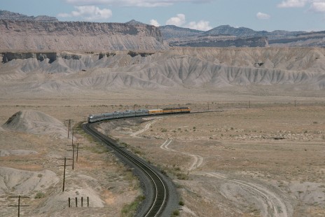 Denver and Rio Grande Western Railroad Silver Sky on Rio Grande Zephyr no. 18 observation at Thompson, Utah, on July 21, 1974. Photograph by William Botkin, BOTKINW-8-WT-67 © 1974, William Botkin.