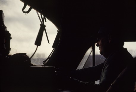 From inside the cab of eastbound Empire State Express at mileposts 47-48 in Manitou, New York, on February 7, 1962. Photograph by William Botkin, BOTKINW-10-WT-10 © 1962, William Botkin.