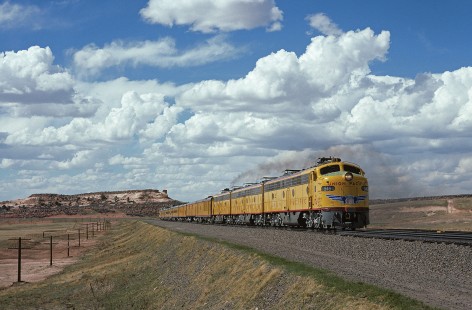Union Pacific Railroad locomotive no. 949 leads eastbound Goodheart Charter at Colores, Wyoming, on April 23, 1994. Photograph by William Botkin, BOTKINW-19-WT-546 © 1994, William Botkin.