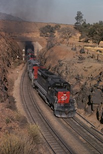 Southern Pacific Railroad locomotive no. 5316 hauls eastbound freight at the Tehachapi Loop in Walong, California, on September 26, 1974. Photograph by William Botkin, BOTKINW-18-WT-59 © 1974, William Botkin.
