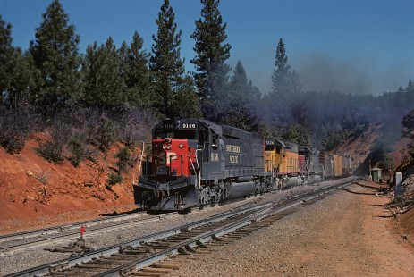 Southern Pacific Railroad locomotive no. 9166 hauls eastbound freight at Casa Loma, California, on September 22, 1974. Photograph by William Botkin, BOTKINW-18-WT-41 © 1974, William Botkin.