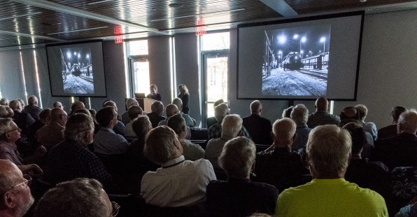 Adrienne Evans' presentation included previously unseen images from a Union Pacific cab ride that Richard Steinheimer made over Sherman Hill in late 1977. (EL)