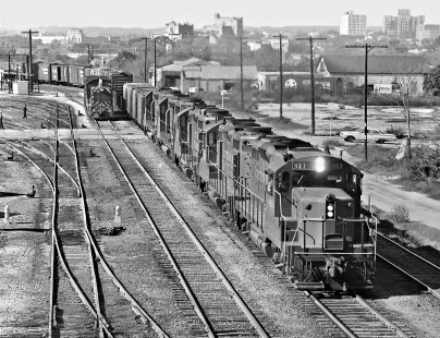 Eastbound Southern Pacific Railroad freight train enters East Yard in San Antonio, Texas, in March 1955. Photograph by J. Parker Lamb, © 2016, Center for Railroad Photography and Art. Lamb-02-052-01