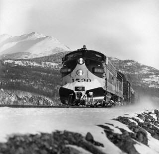 Alaska Railroad EMD F7A locomotive no. 1532, c. 1973. Photograph by Leo King, © 2015, Center for Railroad Photography and Art. King-03-029-001