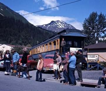 Department of the Interior railroad car in Seward, Alaska, on July 4, 1968. Photograph by Leo King, © 2015, Center for Railroad Photography and Art. King-02-002-008