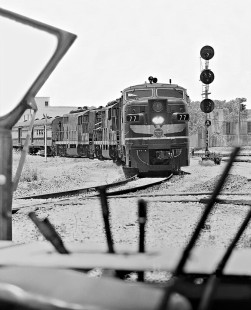 Southbound Missouri Pacific Railroad <i>Texas Eagle</i> passenger train pulls out of Austin, Texas, station in July 1965. Photograph by J. Parker Lamb, © 2016, Center for Railroad Photography and Art. Lamb-02-058-11