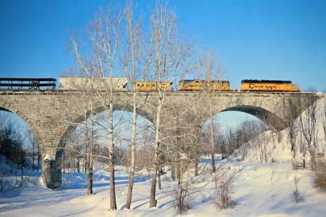 Eastbound Baltimore and Ohio Railroad freight train in Lodi, Ohio, on January 22, 1978. Photograph by John F. Bjorklund, © 2015, Center for Railroad Photography and Art. Bjorklund-16-06-19