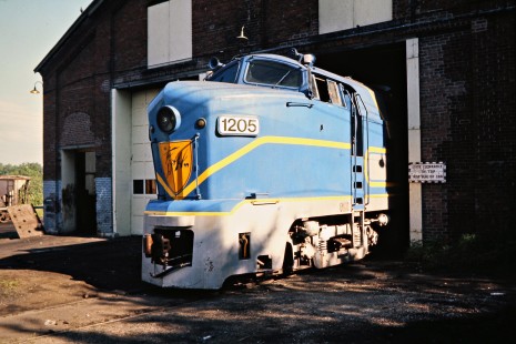 Delaware and Hudson Railway locomotive no. 1205 in Whitehall, New York, on July 18, 1976. Photograph by John F. Bjorklund, © 2015, Center for Railroad Photography and Art. Bjorklund-18-20-02