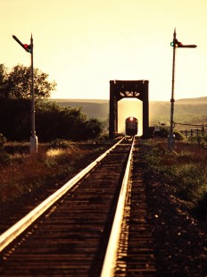 Eastbound Burlington Northern Railroad freight train near Mandan, North Dakota, on July 6, 1980. Photograph by John F. Bjorklund, © 2015, Center for Railroad Photography and Art. Bjorklund-06-15-10