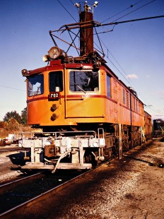 South Shore Line R-2 electric no. 702 at Michigan City, Indiana, on October 19, 1972. Photograph by John F. Bjorklund, © 2015, Center for Railroad Photography and Art. Bjorklund-42-01-07