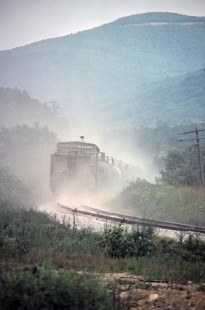 Southbound Kansas City Southern Railway freight train at Eagleton, Arkansas, on July 23, 1977. Photograph by John F. Bjorklund, © 2016, Center for Railroad Photography and Art. Bjorklund-61-27-10