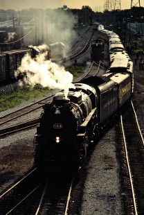 Southbound Chesapeake and Ohio Railway passenger excursion train led by stream locomotive no. 614 in Detroit, Michigan, on May 30, 1981. Photograph by John F. Bjorklund, © 2015, Center for Railroad Photography and Art. Bjorklund-35-03-17