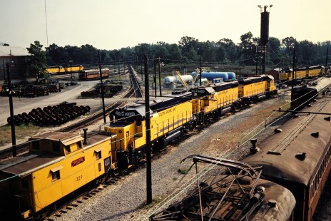 South Shore Line's new GP38-2 locomotives at Michigan City, Indiana, on September 7, 1981. Photograph by John F. Bjorklund, © 2015, Center for Railroad Photography and Art. Bjorklund-42-14-18