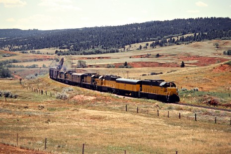 Westbound Chicago and North Western Railway freight train in Sturgis, South Dakota, on July 17, 1980. Photograph by John F. Bjorklund, © 2015, Center for Railroad Photography and Art